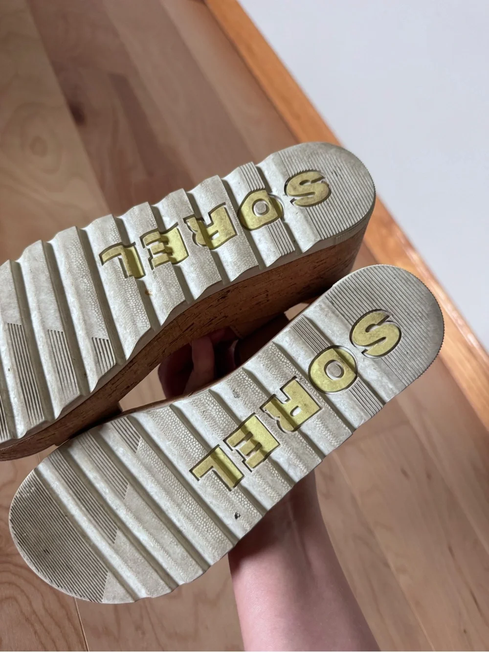 Sorel Women's Nude/Tan Cork Wedge Sandals